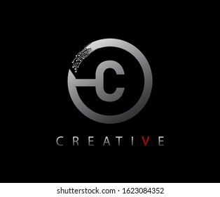 Letter C Digital Network , Technology and digital abstract line network circuit vector logo. 