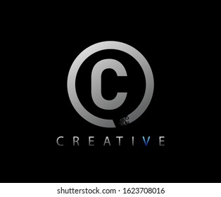 Letter C Digital Network , Technology and digital abstract line network circuit vector logo. .