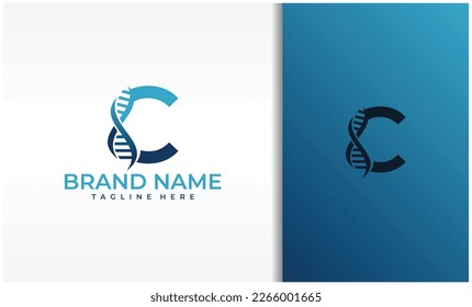 Letter C DNA Logo Vector