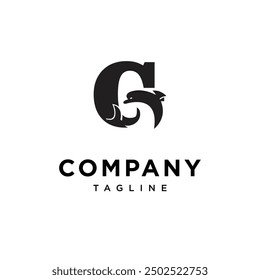 Letra C Vector de icono de logotipo de delfín