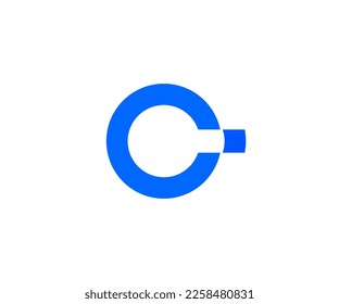 Plantilla de logotipo abstracto de letras c y punto