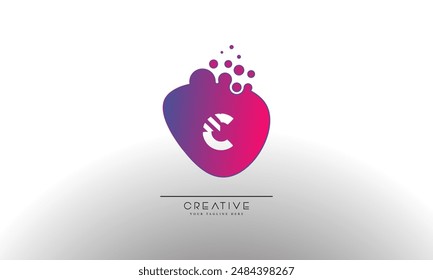 Letter C with Dots and Bubbles. Cleaning Logo Design Template