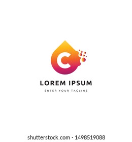 Letter C Dots Logo. Stock Vector