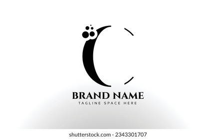 Letter C dotted shape logo design templates