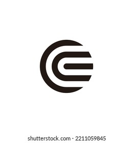 Letter C double, circle geometric symbol simple logo vector