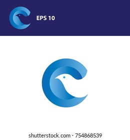 Letter C and Dove logotype