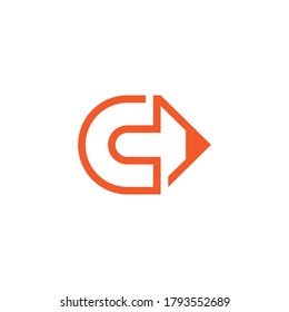 letra c forma lápiz de dibujo forma logotipo de línea geométrica vector