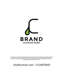 letter C with drop combination logo design inspiration