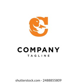 Letter C Duck Head Logo Icon Vector