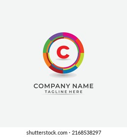 letra c Segmentos dinámicos de círculo coloreado 