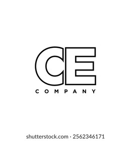 Letter C and E, CE logo design template. Minimal monogram initial based logotype.