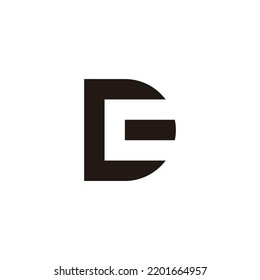 Letter C, E and D geometric symbol simple logo vector