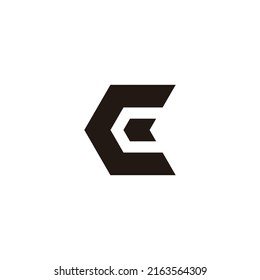 Letter C and E direction geometric symbol simple logo vector