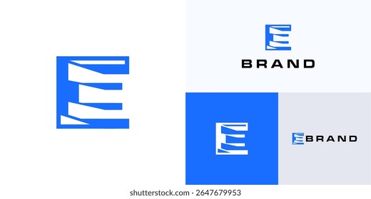 Letter C or E modern geometric logo icon design vector illustration element, Creative ideas symbol CE, EC sign with abstract negative space for technology, brand identity and other business company