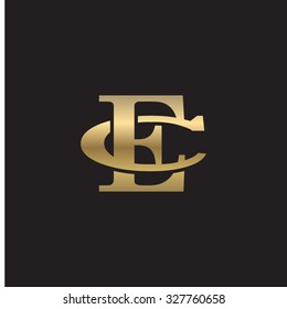 Letter C And E Monogram Golden Logo