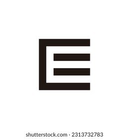 Letter C and E square, stripe geometric symbol simple logo vector