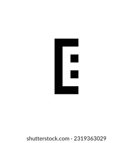 Letter C and E squares geometric symbol simple logo vector