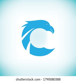 Letter of C with Eagle head