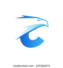 Letter C Eagle Head Logo