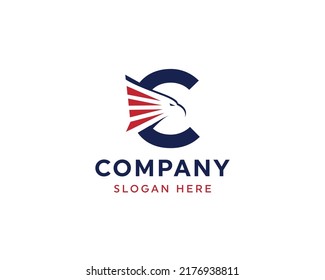 Letter C and eagle head logo stock Vector design