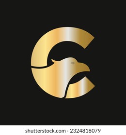 Letter C Eagle Logo Design. Transportation Symbol Vector Template