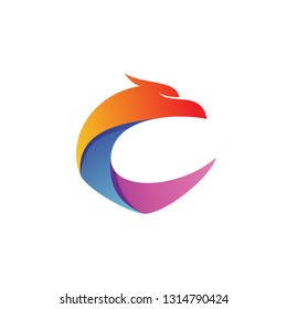 Letter C Eagle Shape Logo Vector