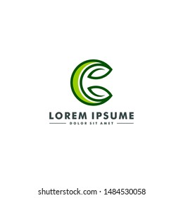 Letter C eco leaf logo design - vector