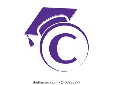 Letter C Education and graduation Logo Design Vector Template. 