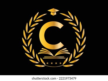 Letter C With Education Logo Book Concept. Training Career Sign, University, Academy Graduation Logo Template Vector Design.