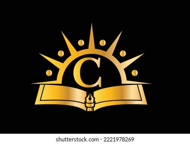 Letter C With Education Logo Book Concept. Training Career Sign, University, Academy Graduation Logo Template Vector Design.