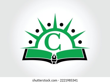 Letter C With Education Logo Book Concept. Training Career Sign, University, Academy Graduation Logo Template Vector Design.