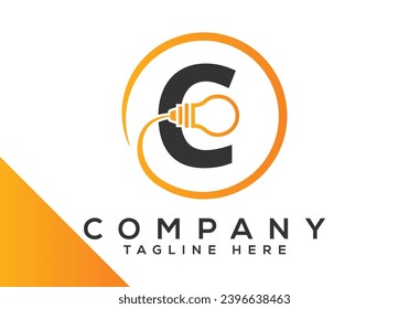 Letter C electric bulb Design Vector Template. industrial and technology logo symbols