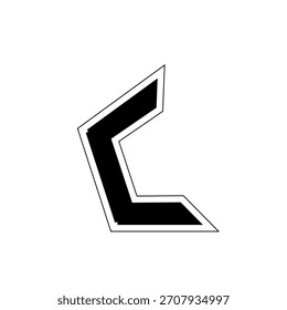 Letter C elegant striped. letter C logo design. C logo design