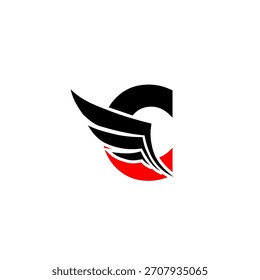 Letter C elegant with wings. letter C logo design. C logo design