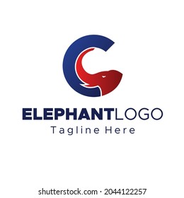 letter C elephant logo vector design