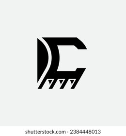  Letra C Excavator logo ilustración de diseño plantilla vectorial