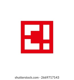 letter c exclamation design square simple geometric logo vector 