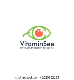 Letra C Diseño De Logotipo De Nutrición De Hojas De Ojo Con Estilo De Línea