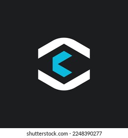 logotipo de visión ocular de letra C
