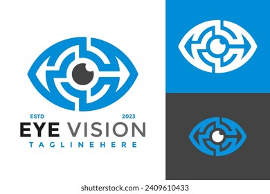 Letra C Diseño de Eye Vision Icono de símbolo vectorial