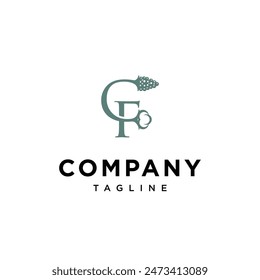 Letter C F cotton and shorgum logo icon vector template.eps