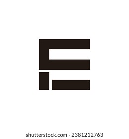 Letter c, F and E square geometric symbol simple logo vector