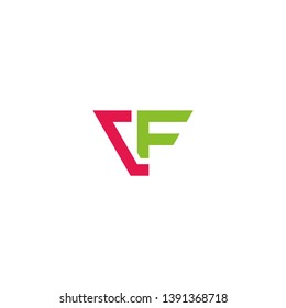 letter C F icon logo design concept