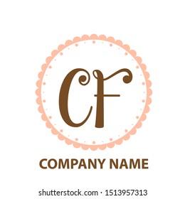 letter C F logo design vector icon template