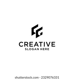 Letra c f Concepto de diseño de logotipo