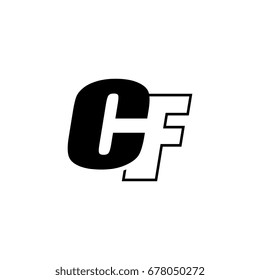 letter C and F logo overlapping black negative