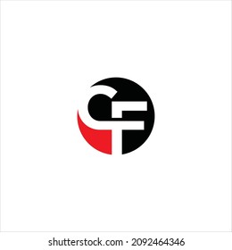 plantilla de vector de logotipo de letra c f