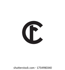 letter C and F, monogram line art style,  CF, FC logo template