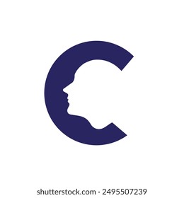 Letter C face symbol and logo design