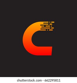 Letter C with Fast logo, Speed, Moving and Quick, Digital and Technology for your Corporate identity